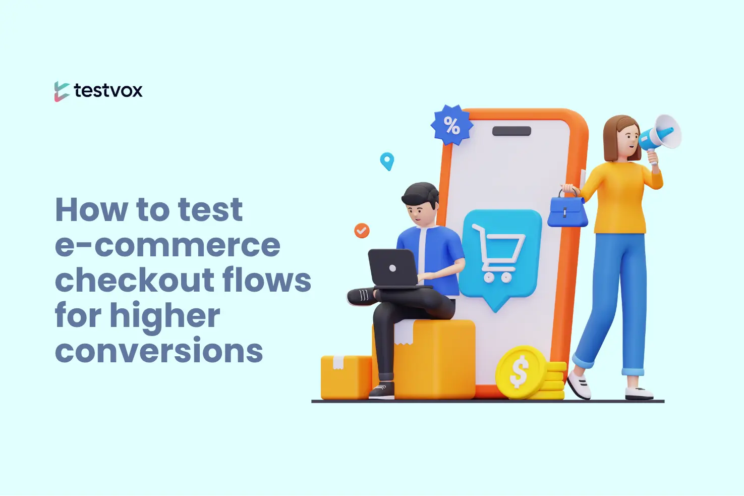 Tester running e-commerce checkout on laptop