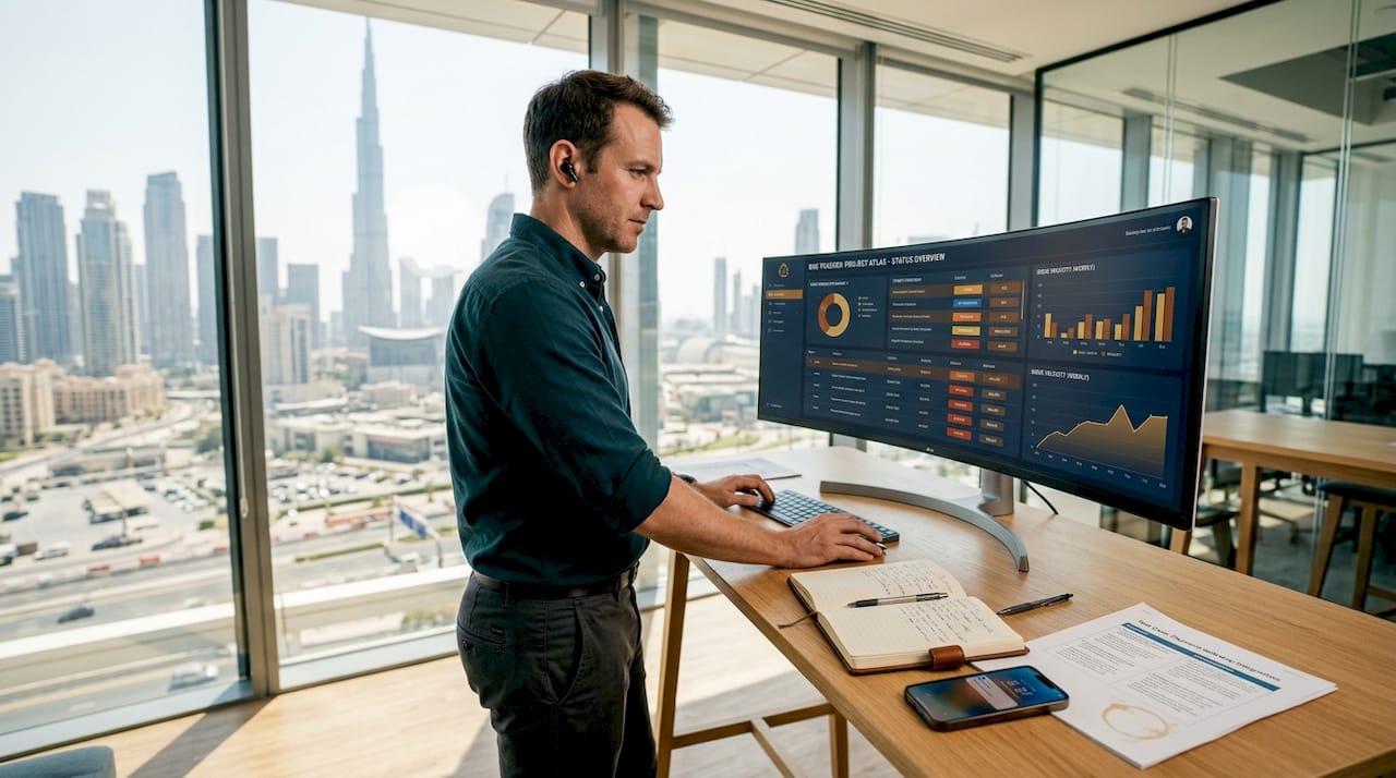 CTO reviews bug dashboard Mumbai office scene