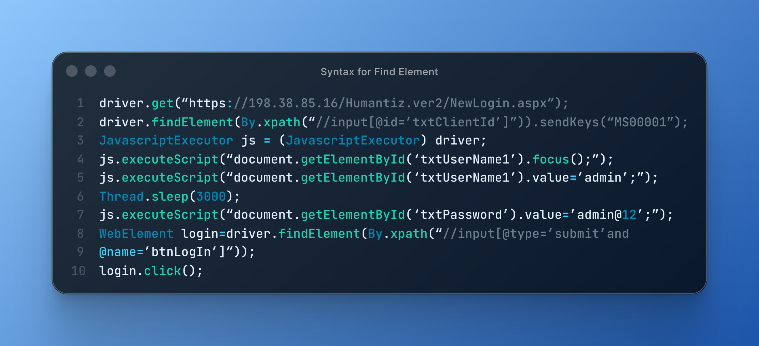 Syntax-for-Find-Element