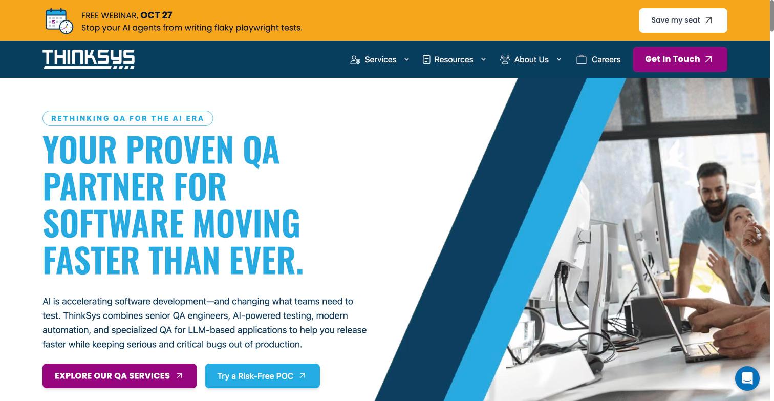 ThinkSys homepage screenshot