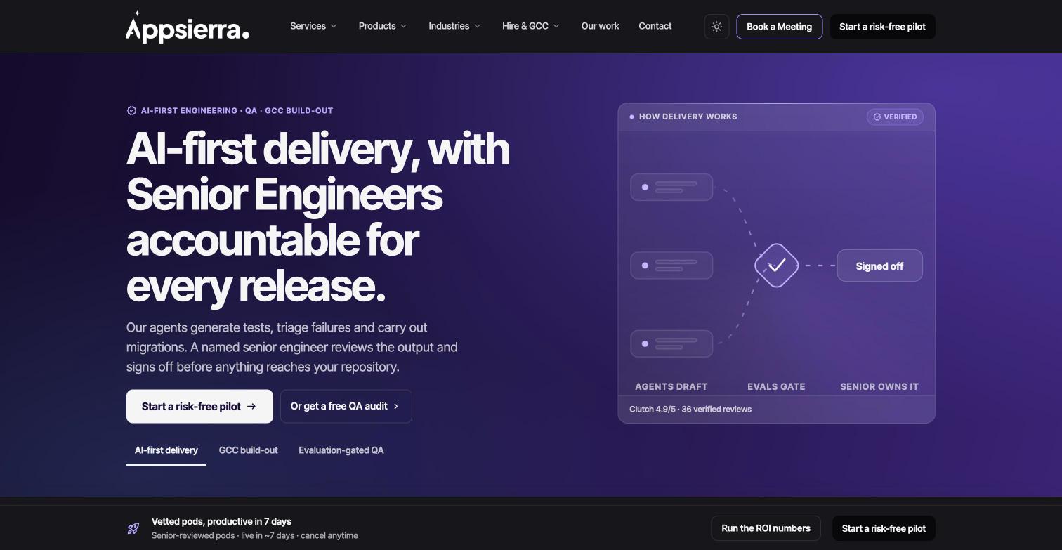 AppSierra homepage screenshot