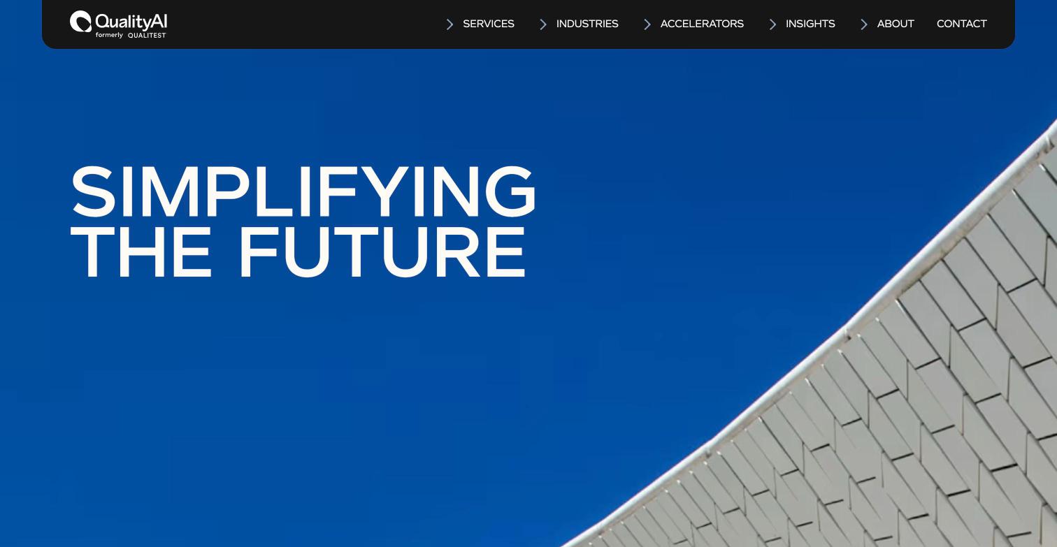 QualityAI (formerly Qualitest) homepage screenshot
