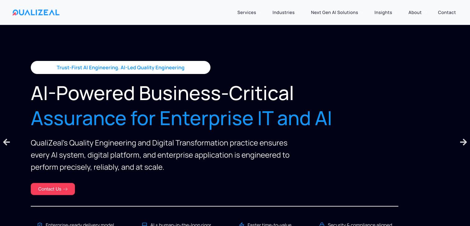 Qualizeal homepage screenshot