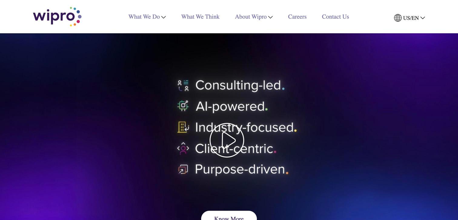 Wipro homepage screenshot
