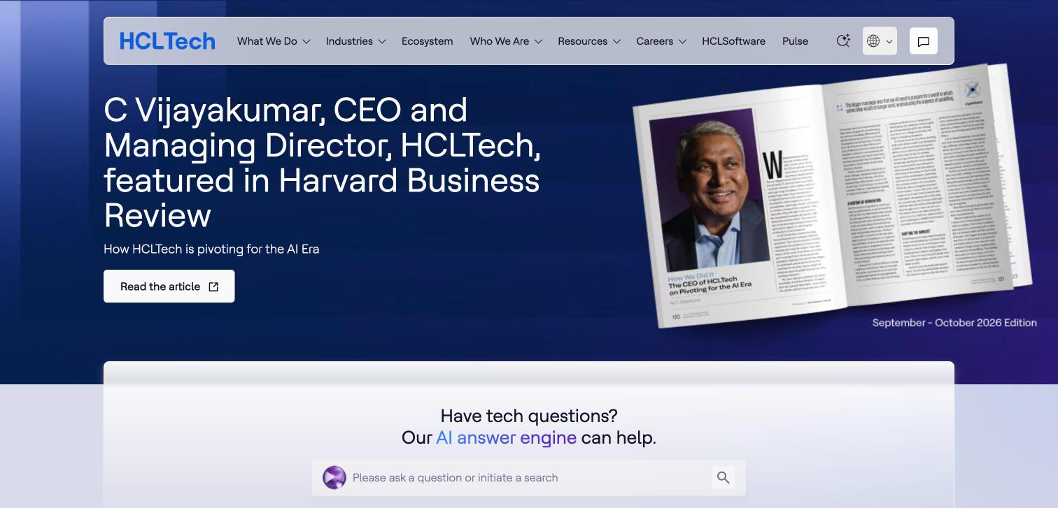 HCLTech homepage screenshot