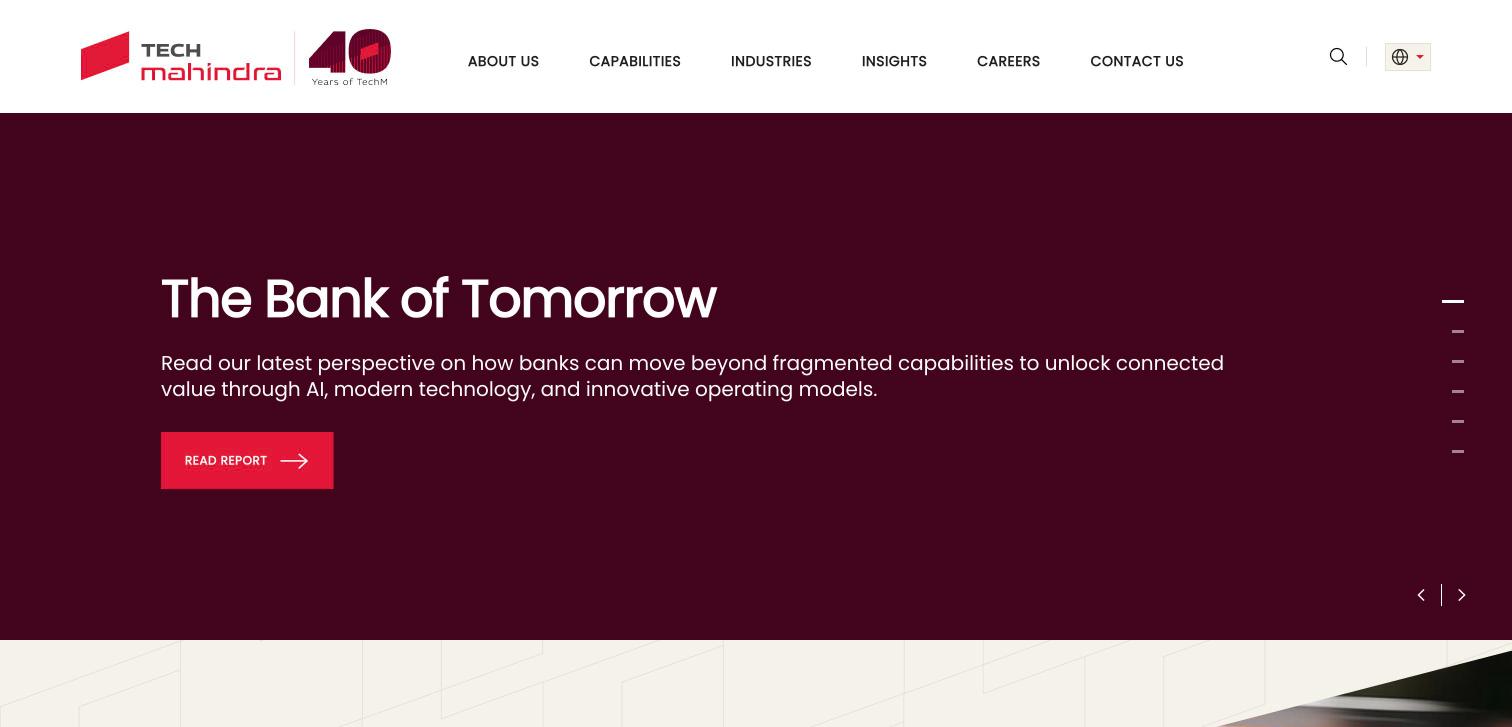 Tech Mahindra homepage screenshot